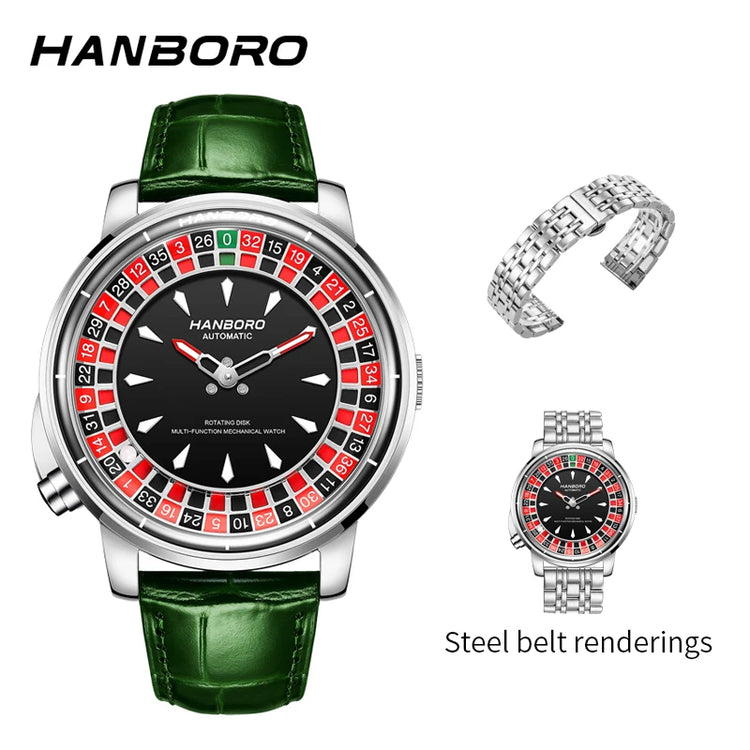 Experience Luxury with the Men’s Fully Automatic Mechanical Roulette Wheel Watch - Model 1001
