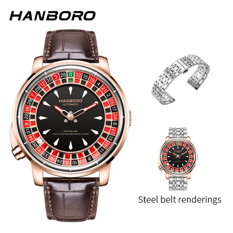 Experience Luxury with the Men’s Fully Automatic Mechanical Roulette Wheel Watch - Model 1001