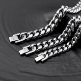 6/8/10/12Mm Cuban Chain Bracelets for Men Women, Solid Stainless Steel Curb Link Chain Wristband Jewelry