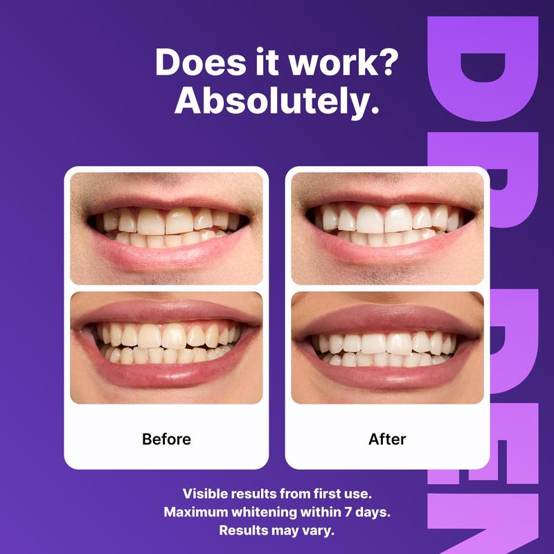 Purple Teeth Whitening Strips Improve Dental Yellowing Oral Cleaning Gel Teeth Bright Stain for Lasting Bright Smile