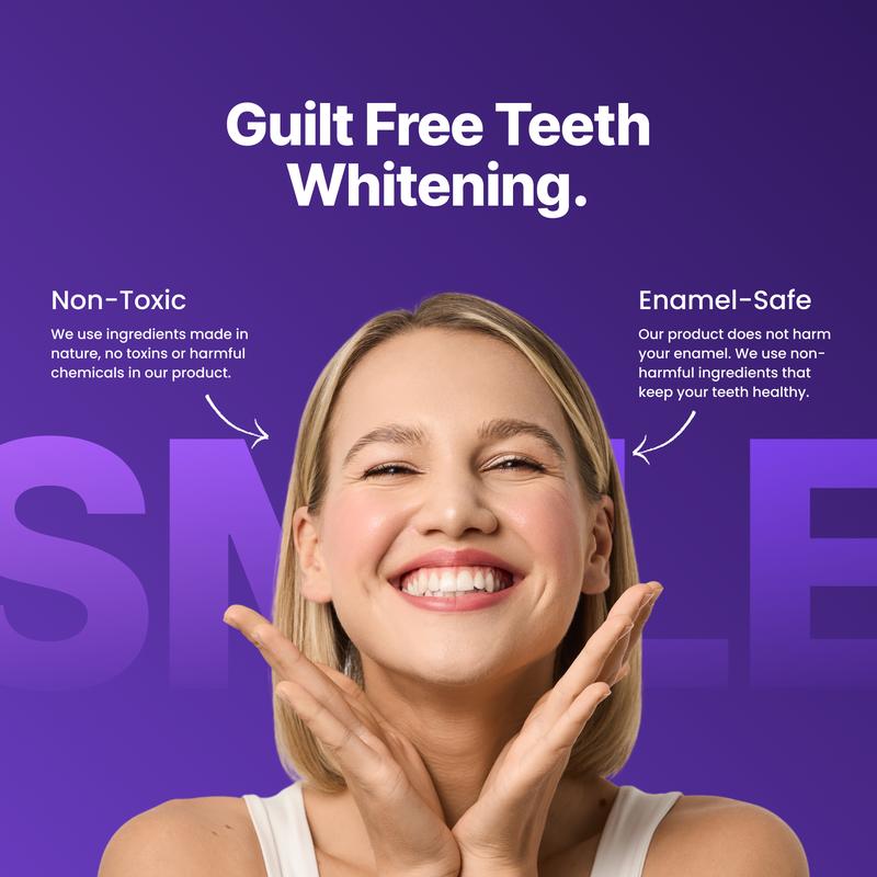 Purple Teeth Whitening Strips Improve Dental Yellowing Oral Cleaning Gel Teeth Bright Stain for Lasting Bright Smile