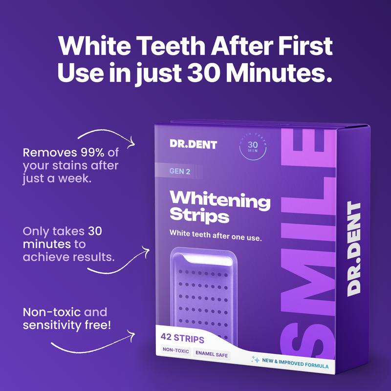 Purple Teeth Whitening Strips Improve Dental Yellowing Oral Cleaning Gel Teeth Bright Stain for Lasting Bright Smile