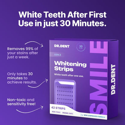 Purple Teeth Whitening Strips Improve Dental Yellowing Oral Cleaning Gel Teeth Bright Stain for Lasting Bright Smile