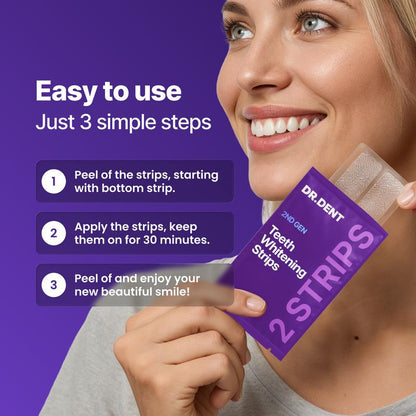 Purple Teeth Whitening Strips Improve Dental Yellowing Oral Cleaning Gel Teeth Bright Stain for Lasting Bright Smile