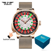 Design New NH35A Mechanical Watches Men Push Button Turn Russian Roulette Game Sapphire Mirror Diamond Dial Men&