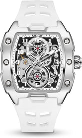 Automatic Mechanical Men Watch, Silicone Band, 43X50Mm Alloy Case, 3ATM Water Resistant, Luminous Hands