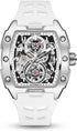 Automatic Mechanical Men Watch, Silicone Band, 43X50Mm Alloy Case, 3ATM Water Resistant, Luminous Hands