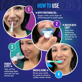 Gurunanda Professional Teeth Whitening Wireless Kit with LED Light & Whitening Pen, Helps Remove Surface Stains from Coffee, Food, Soda, 40 Treatments
