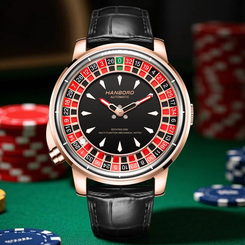Experience Luxury with the Men’s Fully Automatic Mechanical Roulette Wheel Watch - Model 1001