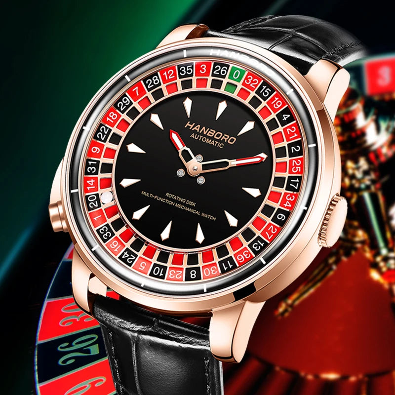 Experience Luxury with the Men’s Fully Automatic Mechanical Roulette Wheel Watch - Model 1001