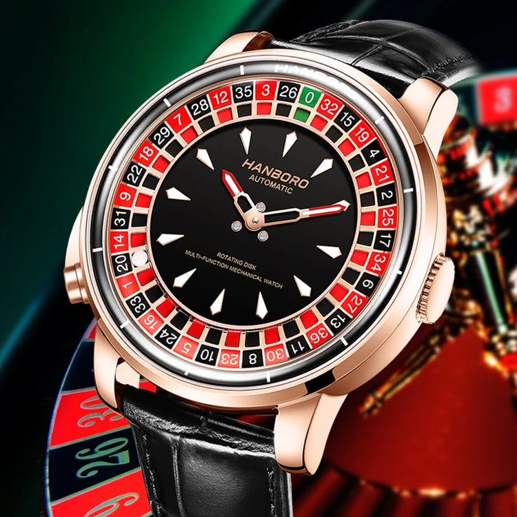 Experience Luxury with the Men’s Fully Automatic Mechanical Roulette Wheel Watch - Model 1001
