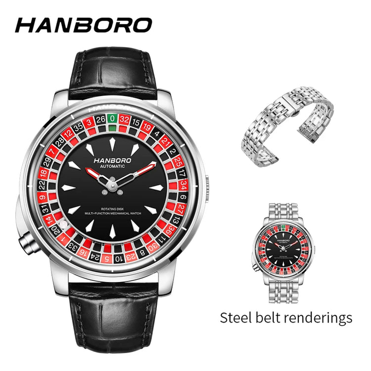 Experience Luxury with the Men’s Fully Automatic Mechanical Roulette Wheel Watch - Model 1001