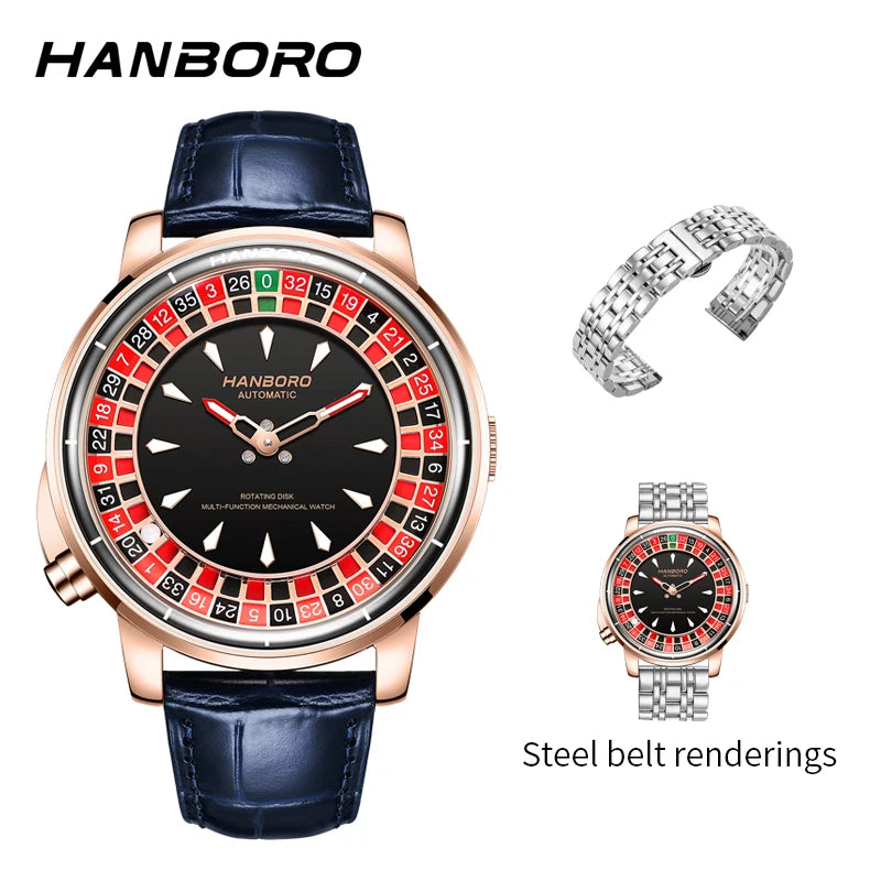 Experience Luxury with the Men’s Fully Automatic Mechanical Roulette Wheel Watch - Model 1001