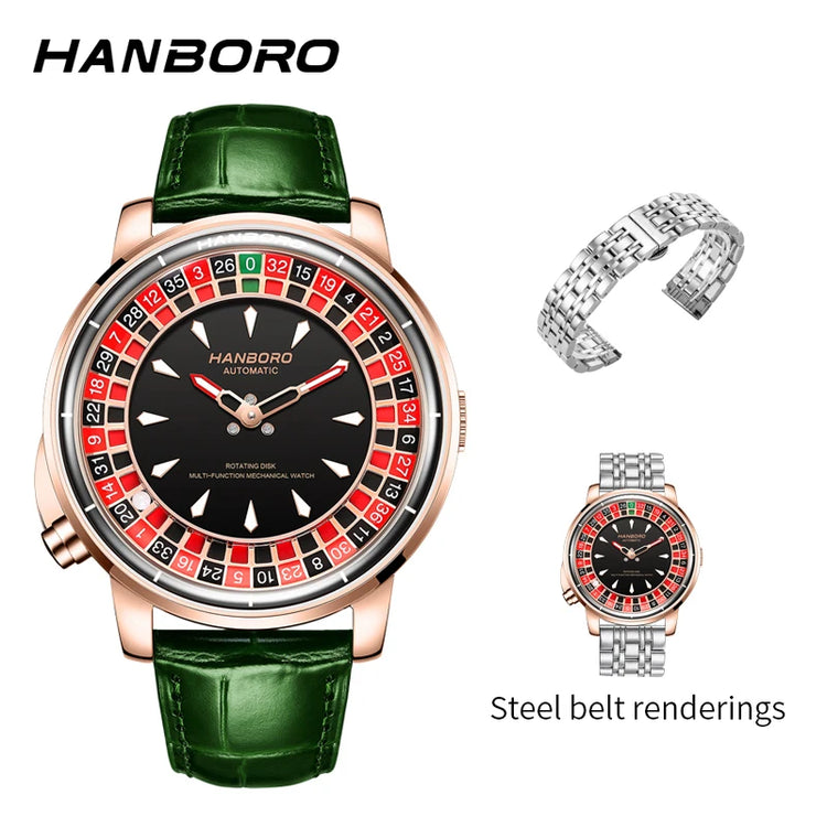 Experience Luxury with the Men’s Fully Automatic Mechanical Roulette Wheel Watch - Model 1001
