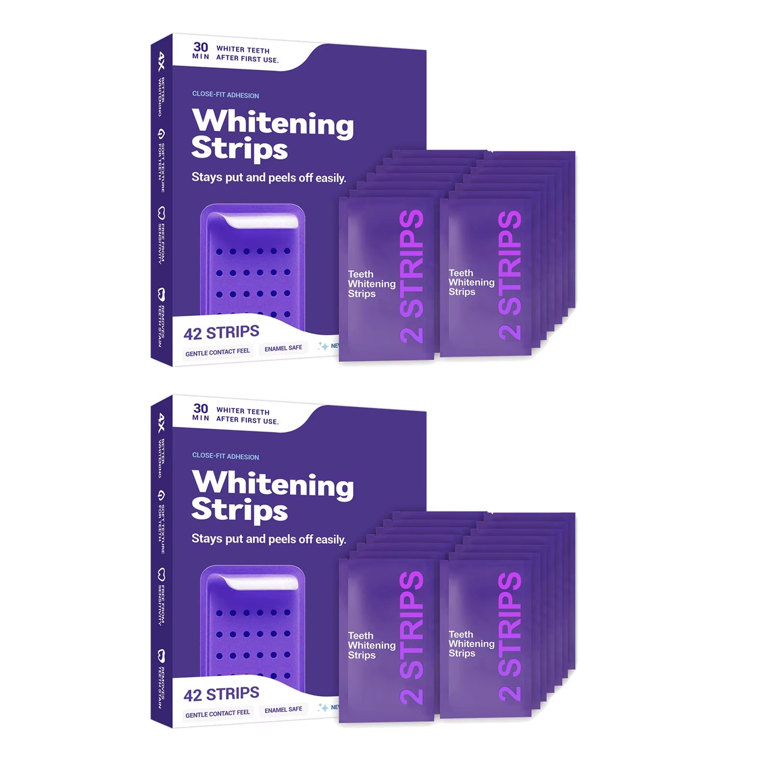 Purple Teeth Whitening Strips Improve Dental Yellowing Oral Cleaning Gel Teeth Bright Stain for Lasting Bright Smile