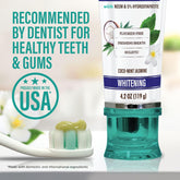 Gurunanda Hydroxyapatite Toothpaste, SLS & Fluoride Free (4 Pack), Whitening Toothpaste - Freshens Breath, Fights Plaque - with 2 Toothbrushes, 2 Tongue Scrapers & 2 Tube Squeezers