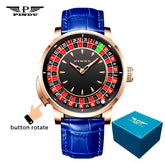 Design New NH35A Mechanical Watches Men Push Button Turn Russian Roulette Game Sapphire Mirror Diamond Dial Men&